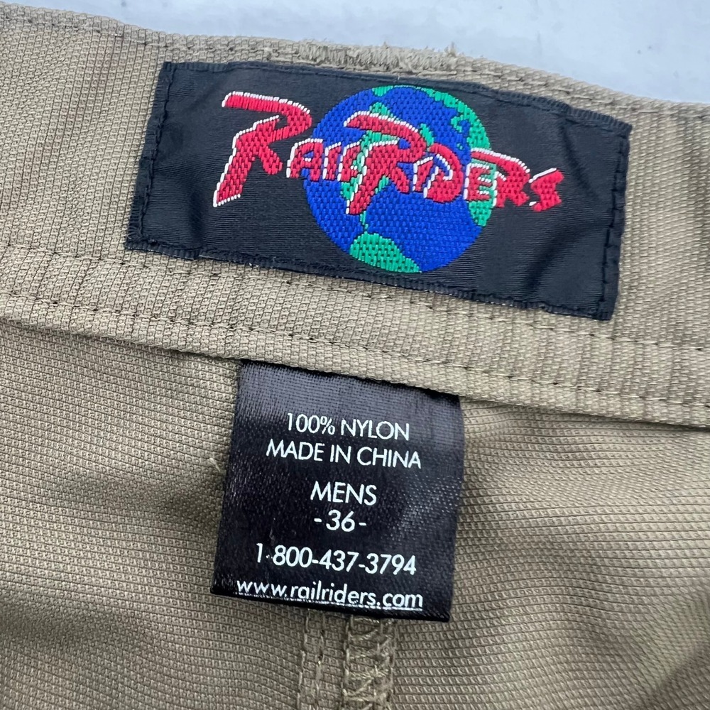 RailRiders Mens Size 36 Nylon Hiking Pants Khaki Brown Straight Leg - Picture 3 of 13
